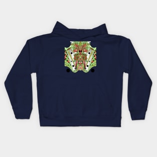 green alien mictlan gate keeper ecopop Kids Hoodie